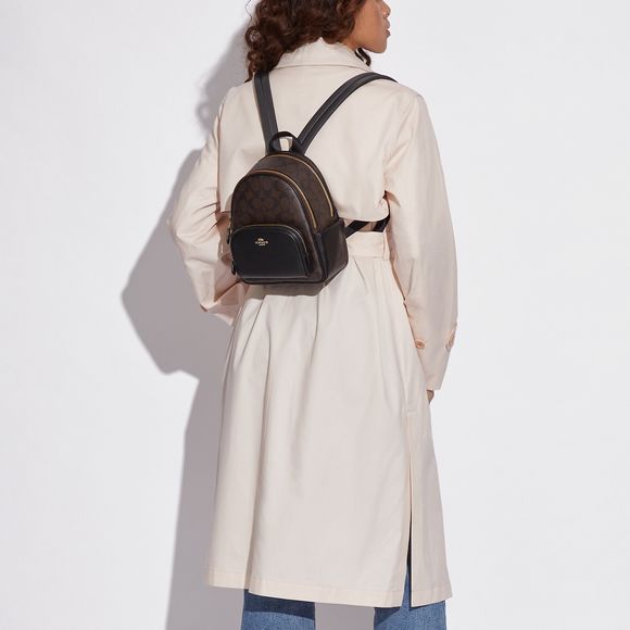 NWT Coach Outlet Mini Court Backpack In Signature Canvas - Picture 2 of 5